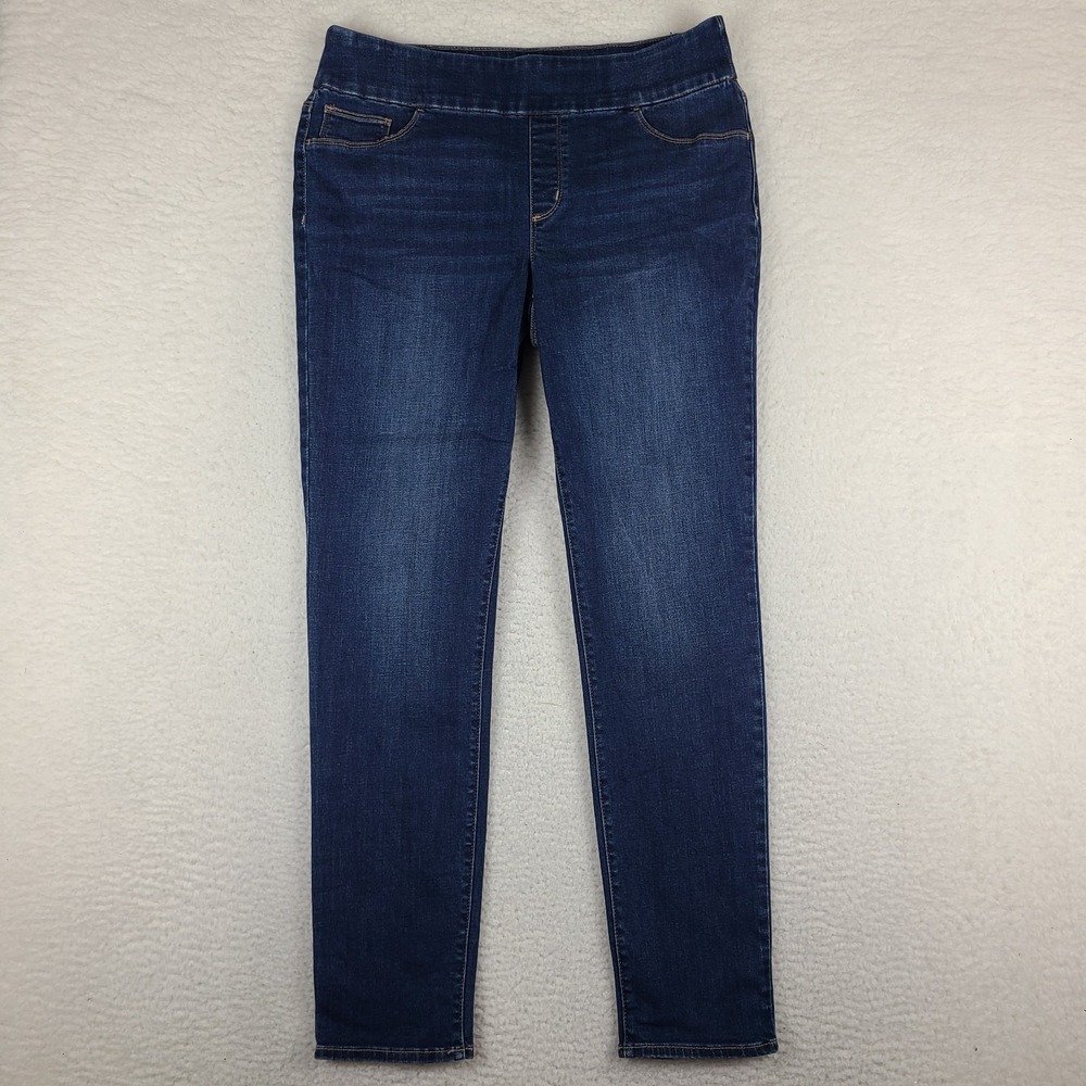 Chico's Pull On Jeans Womens 10 / 1.5 Blue Jeggings Dark Wash Denim